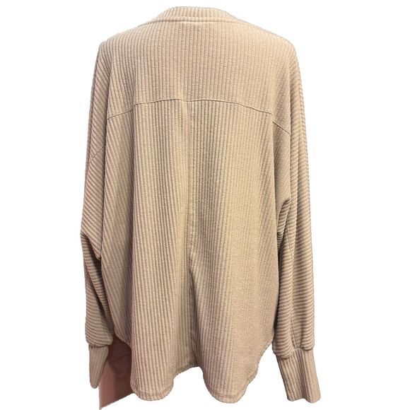 Jane And Delancey Blouse Large Slouchy Ribbed Oversized Minimalist Casual Cozy - Picture 4 of 8